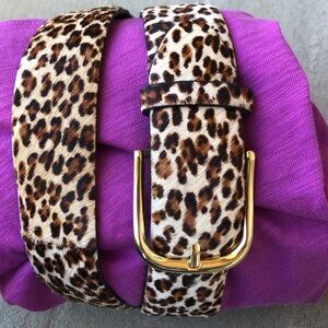 Calf-Hair Leopard Print Belt - Like new - Size small